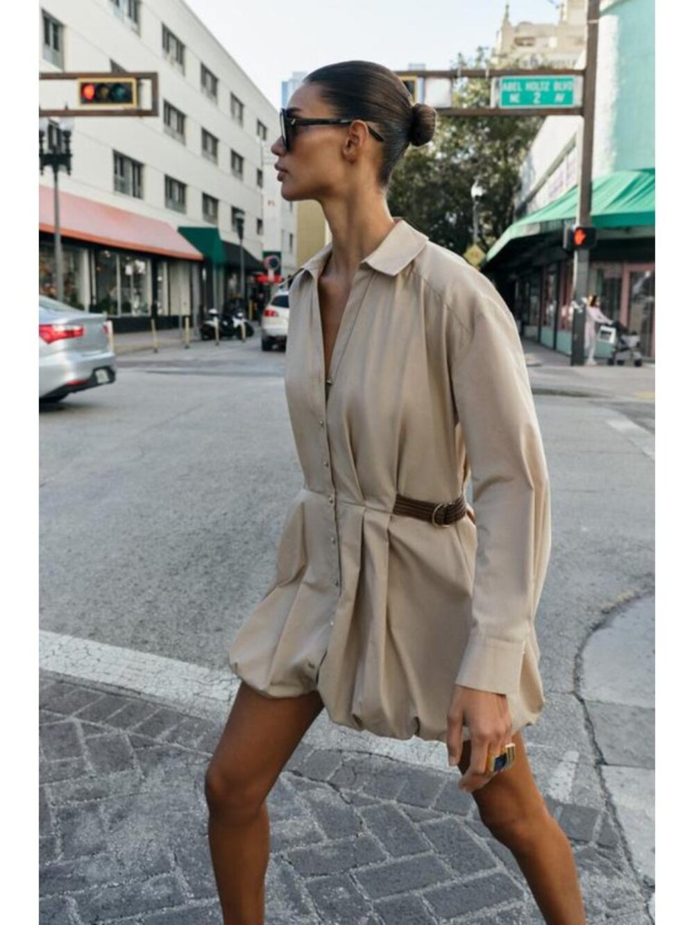ZARA SHORT BALLOON DRESS - Picture 4 of 10